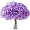 thumbnail image 1 of Morttic 10Pcs Artificial Flowers Silk Hydrangea Flowers Heads with Stems Fake Flower Bunch Bouquet for Home Wedding Party Decor, Light purple, 1 of 5