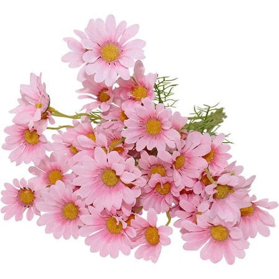 Morttic 12 Bundles Artificial Daisy Flowers Fake Gerber Daisy Silk Bouquets Pastoral Style for Home Garden Window Wedding Indoor Outside Decoration, Pink