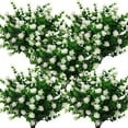 thumbnail image 1 of Morttic 12 Bundles Artificial Fake Flowers, Faux Outdoor Plastic Plants UV Resistant Shrubs Outside Indoor Decorations (White), 1 of 7