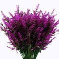 thumbnail image 1 of Morttic 12 Bundles Artificial Flowers Fake Outdoor Plants Faux UV Resistant Lavender Flower Plastic Shrubs Indoor Outside Hanging Decorations (Fuchsia), 1 of 7
