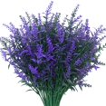 thumbnail image 1 of Morttic 12 Bundles Artificial Flowers Fake Outdoor Plants Faux UV Resistant Lavender Flower Plastic Shrubs Indoor Outside Hanging Decorations (Purple), 1 of 14