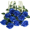 thumbnail image 1 of Morttic 12pcs Royal Blue Silk Roses Artificial Rose Flowers Long Stem for DIY Wedding Bouquet Table Centerpiece Home Decor (Royal Blue), 1 of 5