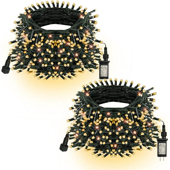 Morttic 132FT 400 LED Christmas Lights, Christmas String Lights Plug in with 8 Modes, Waterproof Christmas Decorations for Xmas Indoor Outdoor Party Home Tree Decor, Warm White