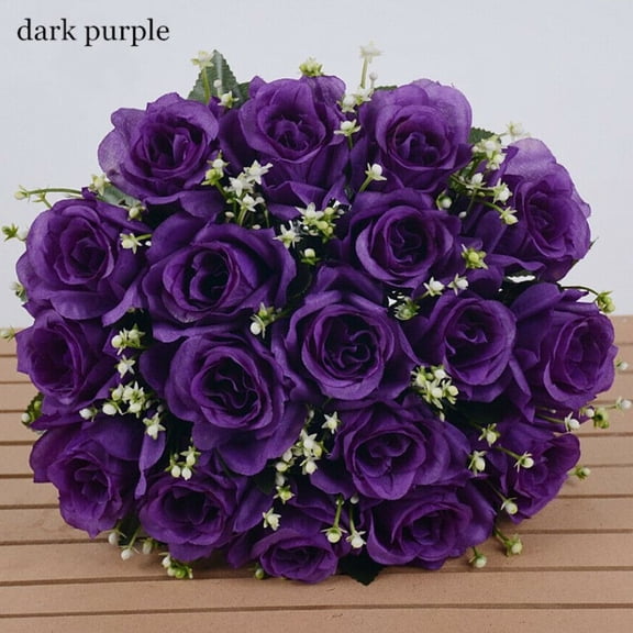 Morttic Artificial Rose Flower, 18 Heads Faux Rose Flower Silk Flowers with Stems Fake Flowers for Party Table Floral Arrangements Wedding Festival Living Room Home Decor 1 Pack