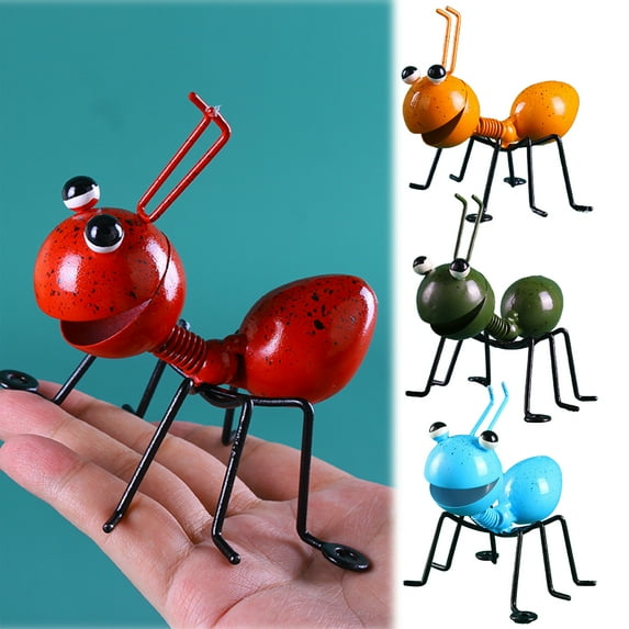 Morttic 1PCS Bendable 3D Metal Ant Garden Decor, Ant Shaped Art Ornaments Yard Wall Decor, Fence Hanging Decoration Cute 3D Wall Ant for Bathroom Kid's Room Outdoor, Porch, Patio, Wall Sculpture