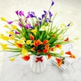 thumbnail image 1 of Morttic 1x Artificial Calla Lily Flowers, Outdoor Faux Plants Anti-Ultraviolet Greenery Garden Home Decoration Fuchsia, 1 of 6