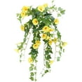 thumbnail image 1 of Morttic 1x Artificial Hanging Flower,Fake Plastic Faux Flower Morning Glory Fabric Vine Petunia for Indoor Outdoor Garden Porch Eave Wedding Wall Decor (Yellow), 1 of 4
