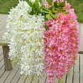 thumbnail image 1 of Morttic 1x Artificial Lilac Vine Flower Wisteria Wedding Party Decoration Hanging Vine Home Plant Decoration (Pink), 1 of 6