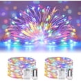 thumbnail image 1 of Morttic 2 Pack 100 LED Fairy Lights Battery Operated, 33Ft Fairy String Lights with Remote, 8 Modes Copper Wire Twinkle Lights for Home Bedroom Patio Indoor Outdoor Decor (Multicolor), 1 of 13