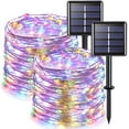 thumbnail image 1 of Morttic 2 Pack 33ft Solar String Lights , Solar Fairy Lights Outdoor Waterproof 100 LEDs, Solar Christmas Twinkle Lights for Trees Garden Patio Yard Fence Pool Decorations (Multi Color), 1 of 10