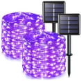 thumbnail image 1 of Morttic 2 Pack 33ft Solar String Lights , Solar Fairy Lights Outdoor Waterproof 100 LEDs, Solar Christmas Twinkle Lights for Trees Garden Patio Yard Fence Pool Decorations (Purple), 1 of 10