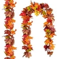 thumbnail image 1 of Morttic 2 Pack 6 Feet Fall Maple Garland, Hanging Vine Maple Leaf Garland Artificial Autumn Foliage Garland for Home Wedding Fireplace Party Christmas Thanksgiving Decor, 1 of 8