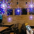 thumbnail image 1 of Morttic 2 Pack Christmas Outdoor Lights 200 Led Fireworks Lights Battery Powered Lantern Chandelier with Remote Control Hanging Fairy Lights for Tree Patio Bedroom Wedding Party Decoration -Multicolor, 1 of 6