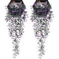 thumbnail image 1 of Morttic 2 Pack Fake Vines Hanging Plants, Artificial Vine Ivy for Bedroom Wall Decor with Leaves Flowers, Plastic Grass Garland Home Garden Outdoor Window Box Indoor Party Wedding Decorations - Purple, 1 of 8