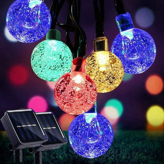 Morttic 2 Pack Solar String Lights Outdoor, 100LED 39FT Fairy Crystal Ball String Lights, 8 Modes Solar Powered Globe String Lights Waterproof for Garden, Patio, Yard, Fence, Party, Wedding, Christmas