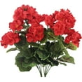 thumbnail image 1 of Morttic 2 Pcs Artificial Geraniums Outdoor Silk Flowers Rose Red Artificial Geranium Bush Faux Flowers Red Geraniums for Floral Home Decor Indoor Garden Patio Grave Cemetary Vase Table Centerpiece, 1 of 7