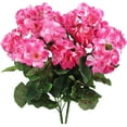 thumbnail image 1 of Morttic 2 Pcs Artificial Geraniums Outdoor Silk Flowers Rose Red Artificial Geranium Bush Faux Flowers Red Geraniums for Floral Home Decor Indoor Garden Patio Grave Cemetary Vase Table Centerpiece, 1 of 6