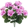 thumbnail image 1 of Morttic 2 Pcs Artificial Geraniums Outdoor Silk Flowers Rose Red Artificial Geranium Bush Faux Flowers Red Geraniums for Floral Home Decor Indoor Garden Patio Grave Cemetary Vase Table Centerpiece, 1 of 6
