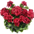 thumbnail image 1 of Morttic 2 Pcs Artificial Geraniums for Outdoor Silk Geranium Flowers Red Artificial Geranium Bush Faux Flowers Geraniums Branch for Garden Patio Grave Cemetary Vase Table Centerpiece Indoor Decor, 1 of 7