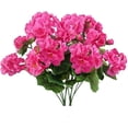 thumbnail image 1 of Morttic 2 Pcs Artificial Red Geranium Bush Faux Flowers Geraniums Silk Flowers Outdoor Plant Bush Red Geraniums for Floral Home Decor Indoor Garden Patio Grave Cemetary Vase Table Centerpiece, 1 of 7