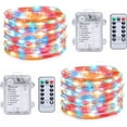 thumbnail image 1 of Morttic 2 x Fairy Lights Battery Operated, 8 Mode 33Ft 100 LEDs Copper Wire String Lights with Remote Control for Bedroom Christmas Party Wedding Decoration , Multicolor, 1 of 15