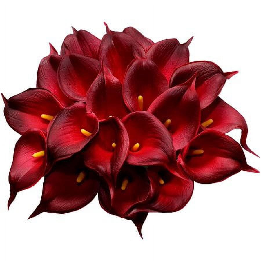 Morttic 20 Pack Calla Lily Fake Flowers Wedding Bouquet Artificial Real Touch Flowers Home Table