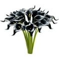 thumbnail image 1 of Morttic 20pcs Artificial Calla Lily Silk Flowers 13.4" for Home Kitchen Wedding Table Decoration (Black), 1 of 18