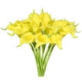 thumbnail image 1 of Morttic 20pcs Artificial Calla Lily Silk Flowers 13.4" for Home Kitchen Wedding Table Decoration (Yellow), 1 of 18