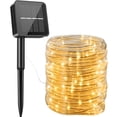 thumbnail image 1 of Morttic 23ft Solar String Lights 50 LED Christmas Waterproof Tube Fairy Lights with 8 Lighting Modes for Wedding Party Garden Decoration, Warm White, 1 of 8
