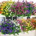 thumbnail image 1 of Morttic 24 Bundles Outdoor Artificial Flowers UV Resistant Fake Boxwood Plants, Faux Greenery for Indoor Outside Hanging Plants Garden Porch Window Box Home Wedding Farmhouse Decor (Mix Color), 1 of 8