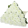 thumbnail image 1 of Morttic 24 Pcs Rose Artificial Flowers with Long Stem Realistic Silk Roses Bulk Real Touch Plastic Bouquet of Roses for Home Bridal Wedding Party Table Centerpieces Decorations (White), 1 of 7