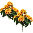 thumbnail image 1 of Morttic 2PCS 19'' Artificial Geraniums Silk Flowers Outdoor Garden Hanging Basket Porch Home Decor (Yellow), 1 of 6