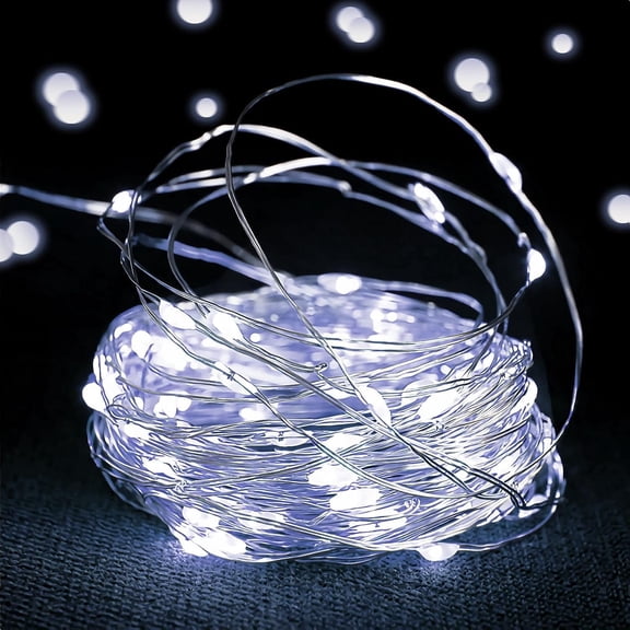 Morttic 2Pack Battery Operated Fairy String Lights, 33ft 100 LED Copper Wire String Lights Mason Jar Lights, Starry Firefly Lights for Party Wedding Christmas Decor, White