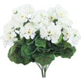 thumbnail image 1 of Morttic 2Pcs Artificial Geraniums Silk Flowers Outdoor Faux Flowers for Home Garden Patio Grave Vase Table Centerpiece Decoration, White, 1 of 5