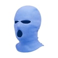 thumbnail image 1 of Morttic 3 Hole Knitted Full Face Cover Ski Mask Winter Balaclava Warm Full Face Mask Windproof Hat for Outdoor Sports, Light Blue, 1 of 7