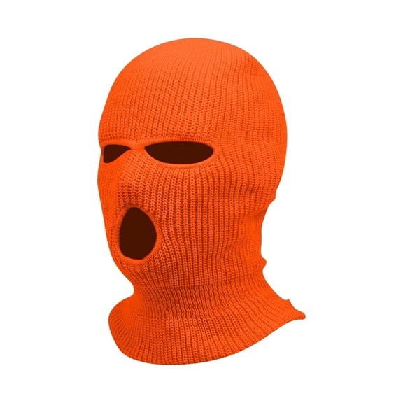 Morttic 3 Hole Knitted Full Face Cover Ski Mask Winter Balaclava Warm Full Face Mask Windproof Hat for Outdoor Sports, Vermilion