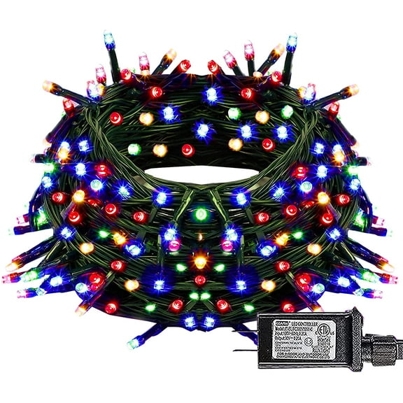 Morttic 33FT 100 LED Christmas Lights, Christmas String Lights Plug in with 8 Modes, Waterproof Christmas Decorations for Xmas Indoor Outdoor Party Home Tree Decor, Multicolor