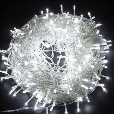 Morttic 33FT 100 LED String Lights , Plug in String Lights 8 Modes Waterproof for Indoor Outdoor Christmas Tree Wedding Party Bedroom (Cool White)