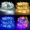 thumbnail image 1 of Morttic 33ft 100 LED Christmas String Lights Indoor Outdoor Waterproof, Warm White Christmas Lights Clear Wire, 8 Modes Twinkle Lights Plug in for Tree Room Bedroom Wedding Decorations (Warm White), 1 of 5