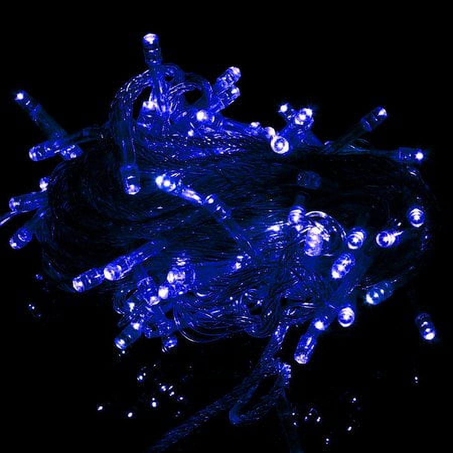 Morttic 33ft 100 LED White Christmas Lights, 8 Modes Plugin Clear Wire