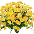 thumbnail image 1 of Morttic 4 Bundles Artificial Daisies Flowers, 4 Bundles Fake Mums Outdoor Plants with Fake Flowers, UV Resistant No Fade Plastic Faux Daisy Flower Plants Shrubs for Garden Home Decoration（Yellow）, 1 of 7