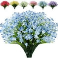 thumbnail image 1 of Morttic 4 Bundles Artificial Flowers Fake Daffodils Flowers UV Resistant No Fade Faux Greenery Faux Plastic Lotus for Home Decoration (Blue), 1 of 7