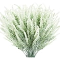 thumbnail image 1 of Morttic 4 Bundles Artificial Lavender Fake Flowers, Outdoor UV Resistant Faux Plants Plastic Greenery for Wedding Bouquets, Farmhouse Outside Patio Home Decor (White), 1 of 7