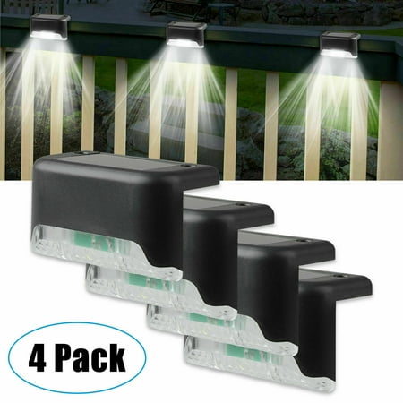 Morttic 4 Solar LED Bright Deck Lights Outdoor Garden Patio Railing Decks Path Lighting