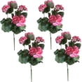 thumbnail image 1 of Morttic 4Pcs Artificial Flowers 14 Inch Vibrant Artificial Geraniums for Outdoors Fade-Resistant Realistic Silk Flowers for Wedding Home Party Decor, Pink Artificial Geraniums, 1 of 7