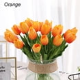 thumbnail image 1 of Morttic 5/10Pack Artificial Tulip Flowers 13.5 Inch PU Real Touch Tulip Bouquet Flowers Bridal Bouquets for Home Kitchen Wedding Office Party Decorations (Orange,10pcs), 1 of 9