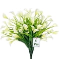 thumbnail image 1 of Morttic 5 Pcs Artificial Calla Lily Flower,Outdoor UV Resistant Fake Plants for Indoor Outside Hanging Planter Home Kitchen Garden Porch Decor (White), 1 of 7