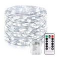 thumbnail image 1 of Morttic 50 LED 17 FT Copper Wire String Lights Battery Operated 8 Modes with Remote, Waterproof Fairy String Lights for Indoor Outdoor Home Wedding Party Decoration,Cool White, 1 of 15