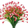 thumbnail image 1 of Morttic 6 Bundles Artificial Calla Lily Fake Flowers, Outdoor UV Resistant Faux Plants for Wedding Office Home Garden Decor(Red), 1 of 6