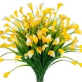 thumbnail image 1 of Morttic 6 Bundles Artificial Calla Lily Fake Flowers, Outdoor UV Resistant Faux Plants for Wedding Office Home Garden Decor(Yellow), 1 of 7